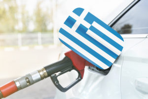 Energy,And,Economy,Concept.,Flag,Of,Greece,On,The,Car’s